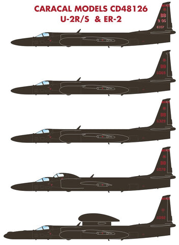 Caracal Decals 1/48 CD48126 markings for the U-2R/S & ER-2 by Testors/Italeri