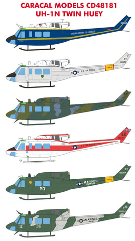 Caracal 1/48 decals CD48181 UH-1N Twin Huey for Kitty Hawk