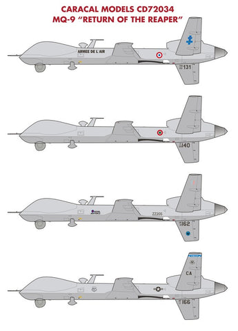 Caracal 1/72 decals for MQ-9 "Return of the Reaper" CD72034