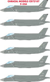 Caracal 1/72 decals CD72107 - F-35A Joint Strike Fighter for Hasegawa
