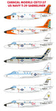 Caracal 1/72 decals for USN T-39 Sabreliner - CD72137 Fits the Sword kit