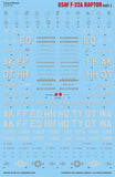 Caracal 1/72 decals for USAF F-22A Raptor Part 2 - CD72139