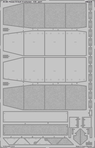 Eduard 1/35 photoetched details - Panzer IV Ausf. H schurzen by Academy - 36383