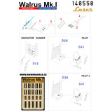 HGW 1/48 scale Seatbelts for Walrus Mk.I kits - 148558