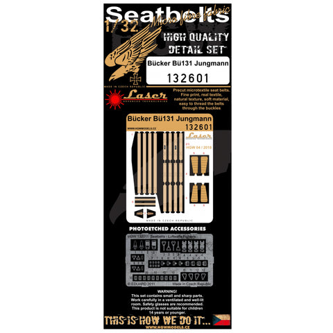 HGW 1/32 scale Seatbelts for Bücker Bü131 Jungmann - 132601