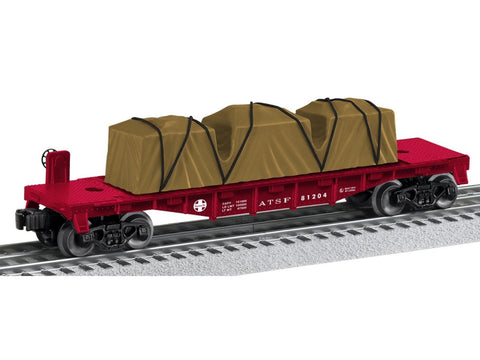 LIONEL 6-81204 O Scale Santa Fe Flatcar with Removable Load ATSF 81204