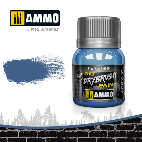 Ammo by Mig Dio Drybrush dense acrylic paint #0615 Blue - 40mL