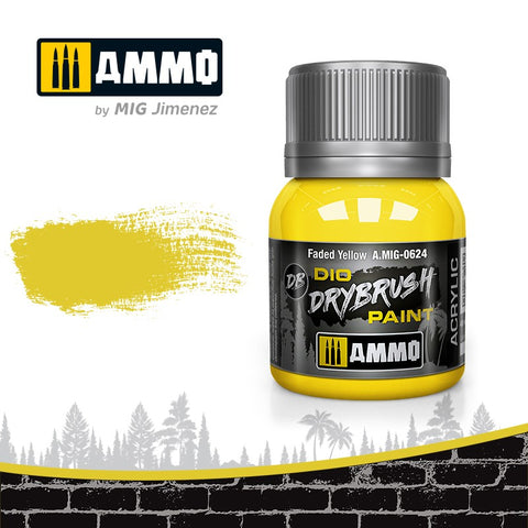 Ammo by Mig Dio Drybrush dense acrylic paint #0624 Faded Yellow - 40mL