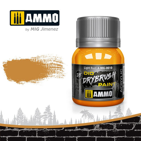 Ammo by Mig Dio Drybrush dense acrylic paint #0610 Light Rust - 40mL
