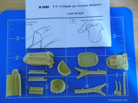 Verlinden 1/48 Resin P-51A Mustang Engine for Accurate Miniatures 1260 - NOS