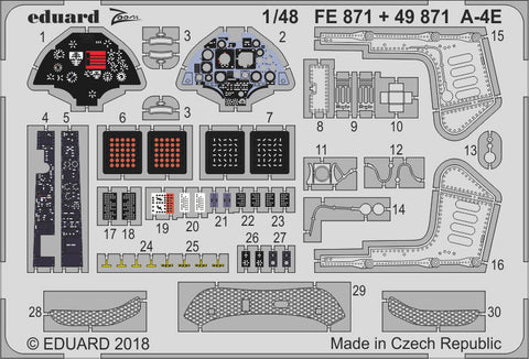 Eduard 1/48 A-4E for Hobby Boss - FE871 - Photoetch Detail