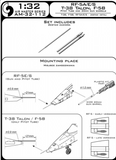 Master Model 1/32 T-38 Talon F-5B/RF-5A, E, S Pitot Tube gun barrels - AM-32112