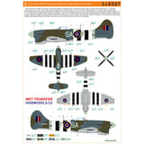 HGW 1/48 Wet Transfers Hawker Tempest Mk.V. Pt1 Markings + Stencils - 248079