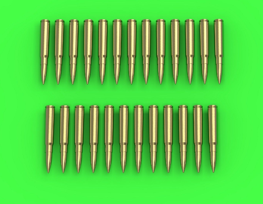 Master Model 1/35 scale MG-34/MG-42 (7.92mm) Cartridges x25pcs - GM35-026 Master Model 1/35 scale MG-34/MG-42 (7.92mm) Cartridges x25pcs - GM35-026