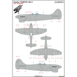 HGW 1/48 Wet Transfers Hawker Tempest Mk.V. Pt1 Markings + Stencils - 248079