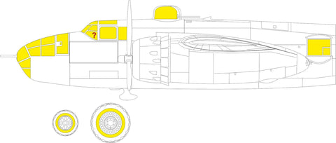 Eduard 1/48 mask for the Hong Kong kit B-25J glazed nose - EX925 Eduard 1/48 mask for the Hong Kong kit B-25J glazed nose - EX925