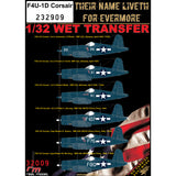 HGW 1/32 scale wet transfers for F4U-1D CORSAIR - 232909