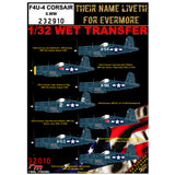 HGW 1/32 scale wet transfers for F4U-1D CORSAIR WWII - 232910