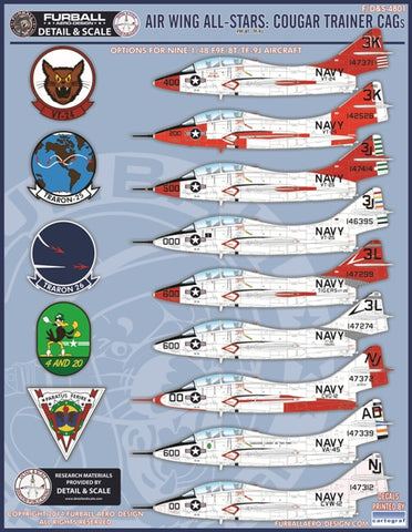 Furball 1/48 decals Air Wing All-Stars Cougar Trainer CAGs - FDS4801