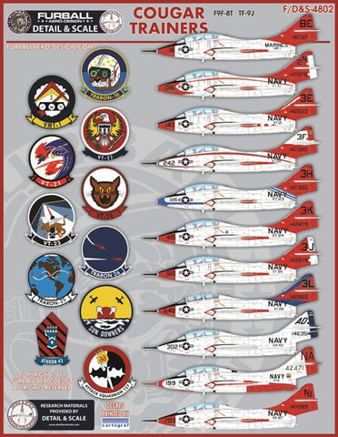 Furball 1/48 decals F9F-8T & TF-9Js Cougar Trainers FDS4802