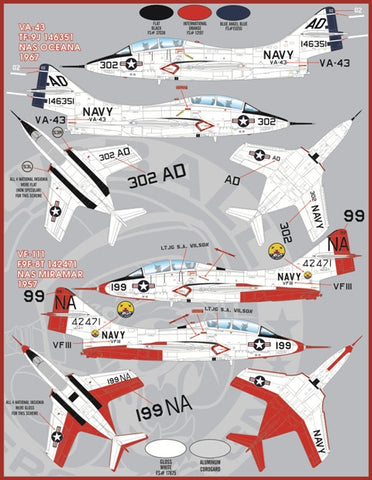 Furball 1/48 decals F9F-8T & TF-9Js Cougar Trainers FDS4802 Furball 1/48 decals F9F-8T & TF-9Js Cougar Trainers FDS4802
