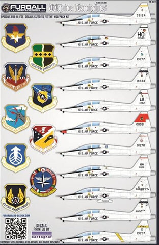Furball Aero Design 1/48 Decals for the T-38 Talon kit from Wolfpack FUR48028