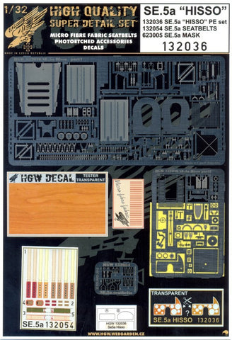 HGW 1/32 Super detail set for SE5a HISSO for Wingnut Wings #132036