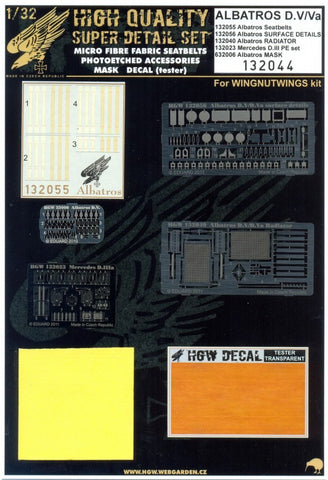 HGW 1/32 scale Super set for Albatros D.V/Va for Wingnut Wings kit - 132044