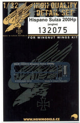 HGW 1/32 engine PE Set Hispano Suiza 200 Hp for Wingnut Wings 132075 HGW 1/32 engine PE Set Hispano Suiza 200 Hp for Wingnut Wings 132075