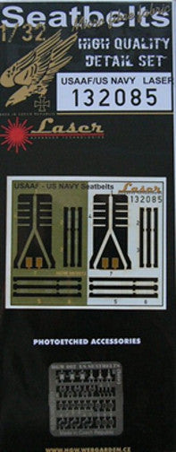 HGW 1/32 scale USAA/US Navy laser seatbelts w/photoetch buckles- 132085 HGW 1/32 scale USAA/US Navy laser seatbelts w/photoetch buckles- 132085