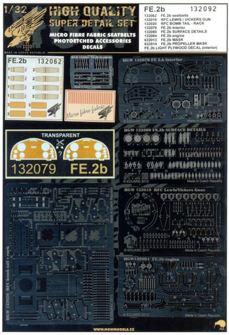 HGW 1/32 scale Super detail set for FE.2b for Wingnut Wings kits - 132092