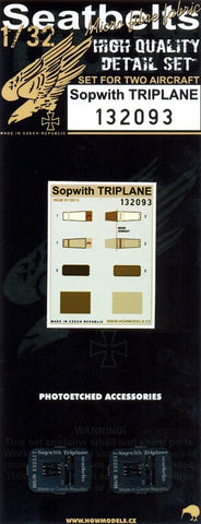 HGW 1/32 Seatbelts Sopwith Pup Triplane for Wingnut Wings 132093