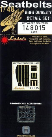 HGW 1/48 Laser Seatbelts & PE for Luftwaffe Fighters Late - #148015
