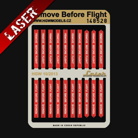 HGW 1/48 scale Remove Before Flight tags for model kits - 148528