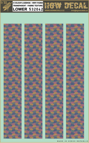 HGW 1/32 4 colour lozenge very faded transparent - Fabric texture - 532042