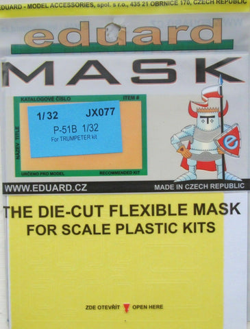 Eduard 1/32 mask for P-51B Trumpeter kit - #JX077
