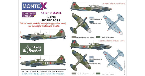 Montex 1/32 masks & markings for Hobby Boss IL-2M3 kit - K32298