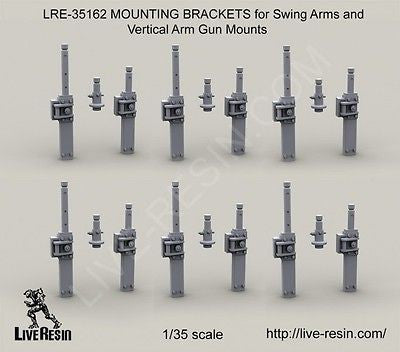 Live Resin 1/35 MOUNTING BRACKETS Arms & Vertical Arm Gun Mounts LRE35162