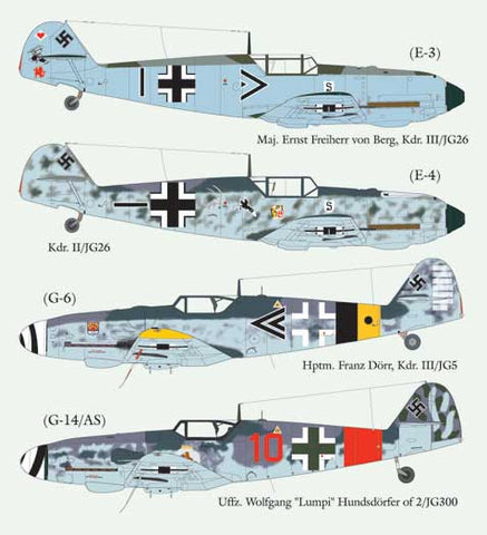 Lifelike 1/48 decal for Messerschmitt Me109 Pt 4 for Hasegawa & Tamiya 48-018