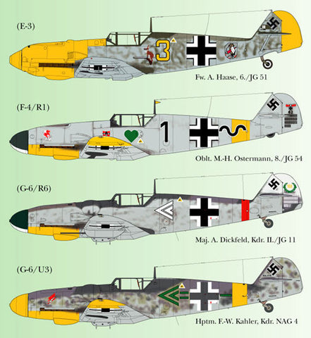Lifelike 1/48 decal Messerschmitt Me 109 Pt 5 Tamiya Hasegawa Zvezda