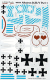 Lifelike 1/48 decal for Albatros D.III/V Pt 1 for Eduard - 48-039