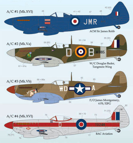 Lifelike 1/72 decal Supermarine Spitfire Pt 4 Airfix, Italeri, Revell, Smer & Ta