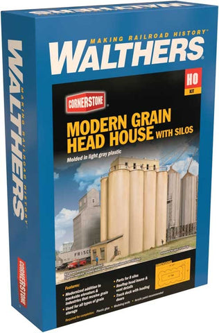 Walthers 933-2942 HO Scale Modern Grain Head House w/Silos Assembly Kit