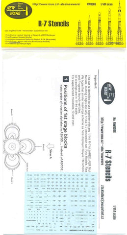 New Ware 1/144 R-7 Stencils for R-7 for ICBM Vostok Voskhod Soyuz NWD008