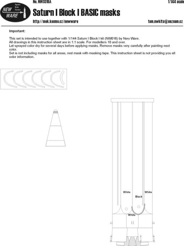 New Ware 1/144 NWS016A Saturn I Block I masks