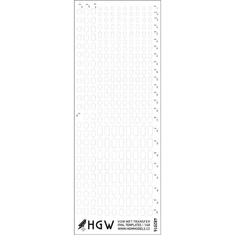 HGW 1/48 Oval Templates Positive Rivets - #482016