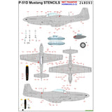 HGW 1/48 scale wet transfers P-51D MUSTANG STENCILS - 248093
