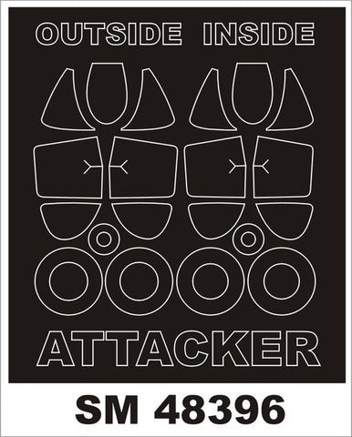 Montex 1/48 canopy masks for the Trumpeter Attacker FB.2 kit - SM48396