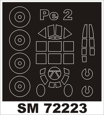 Montex 1/72 canopy masks for Hobby Boss Pe-2 kit - SM72223