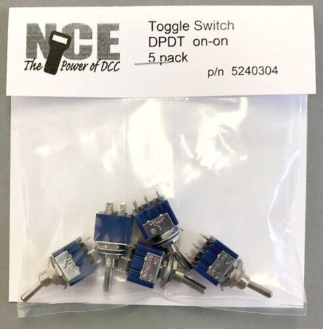 NCE #5240304 - TS5D On/On DPDT Toggle Switch 6-Pack - 125V - 5A